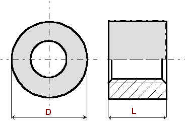 TUERCA CILINDRICA DE ACERO "HI"